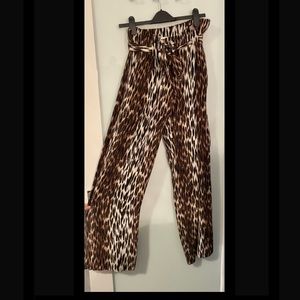 L’AGENCE SILK ‘BOBBY’ Leopard print High Waist / Flowy Wide Leg (Sz 4)